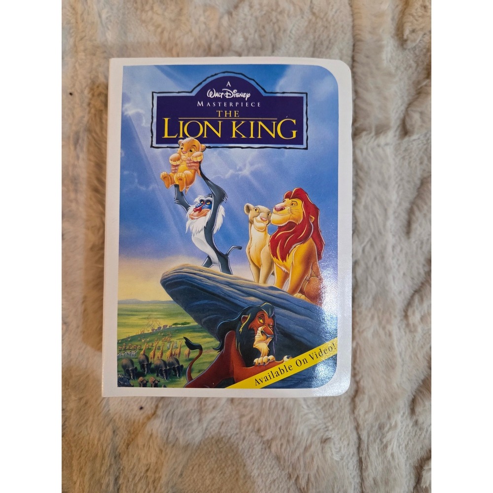 Vintage 1996 McDonalds Disney Lion King Mufasa Figurine Happy Meal Toy VHS Case